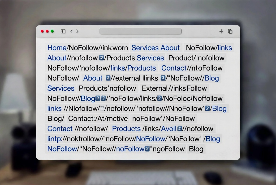 Ejemplo de enlaces nofollow en una lista
